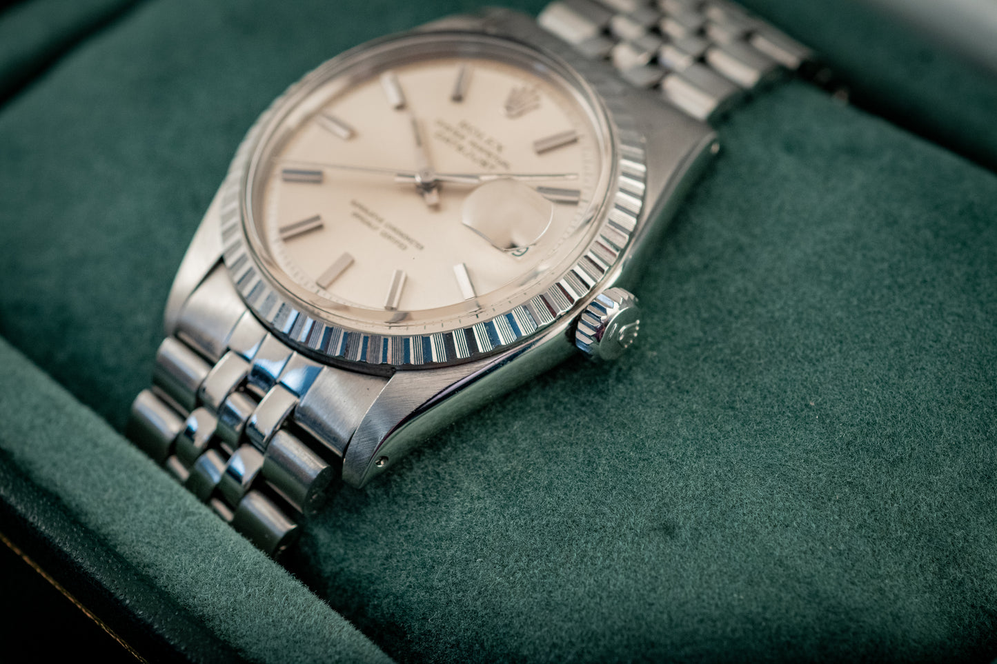 Rolex Datejust 36MM Stainless Steel Fluted Jubilee Silver Dial Ref 1603