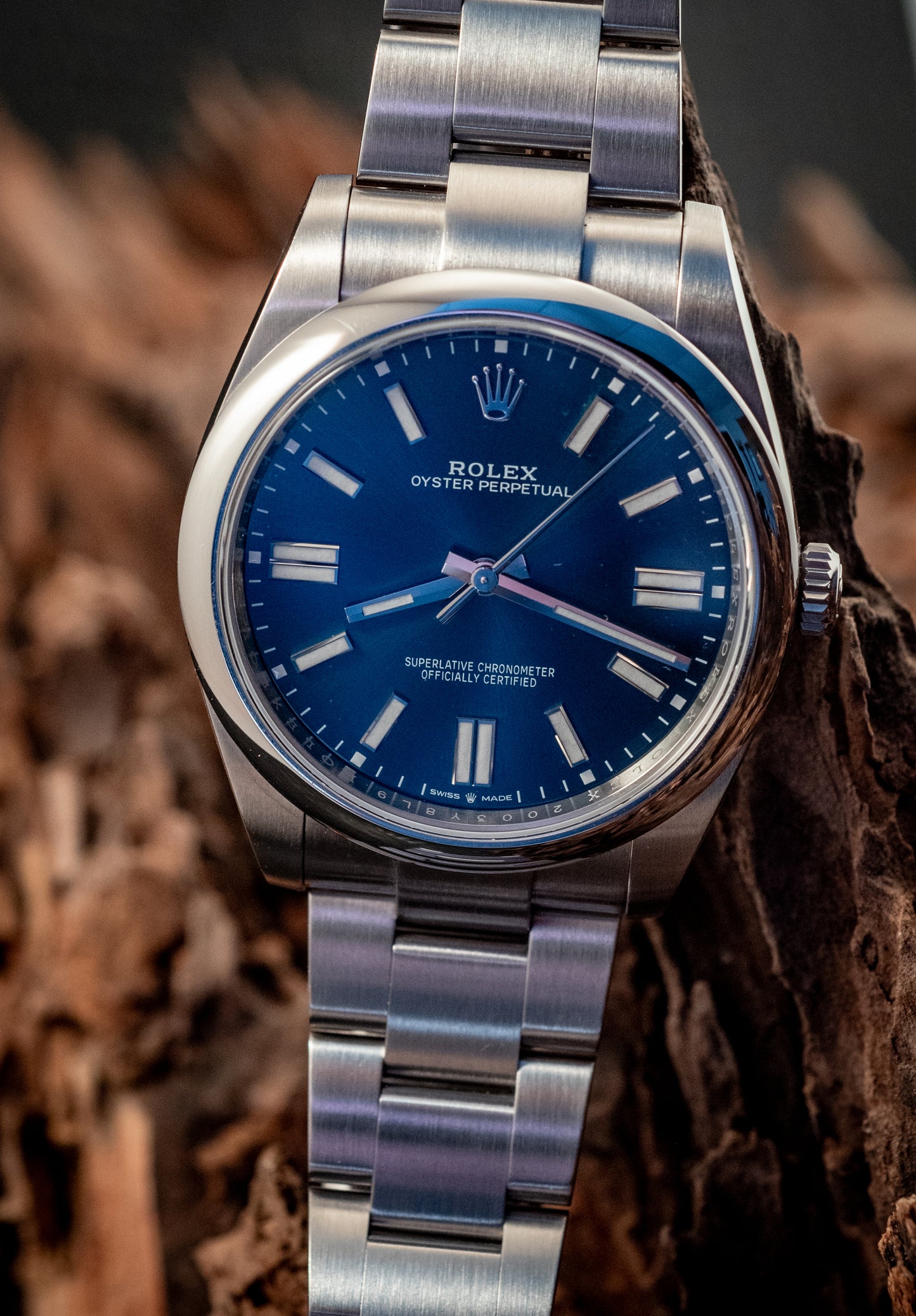 Rolex Oyster Perpetual 41 Blue Dial Steel Mens Automatic Watch 2023 Ref 124300 Box And Papers Purchase Receipt