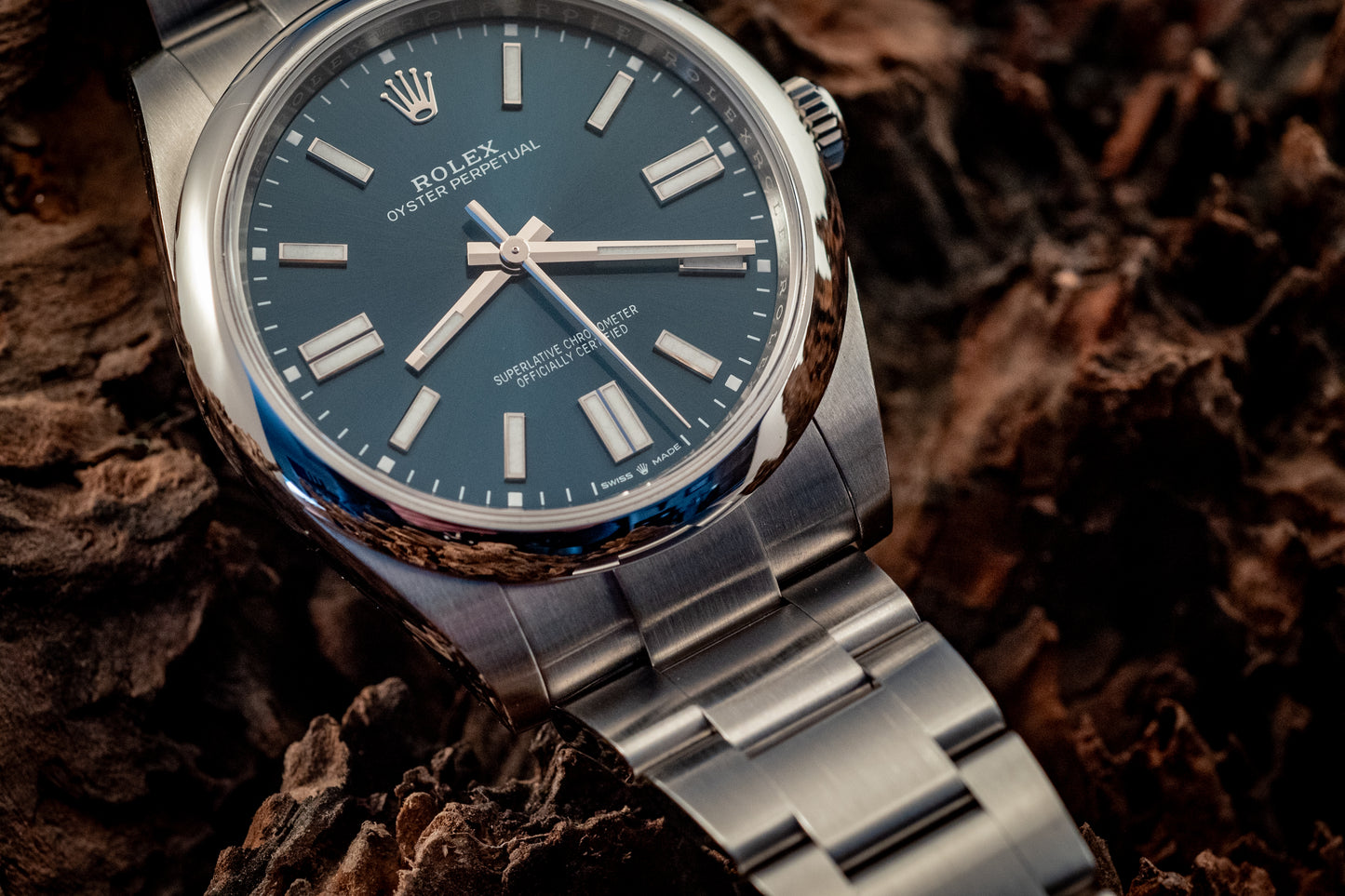 Rolex Oyster Perpetual 41 Blue Dial Steel Mens Automatic Watch 2023 Ref 124300 Box And Papers Purchase Receipt