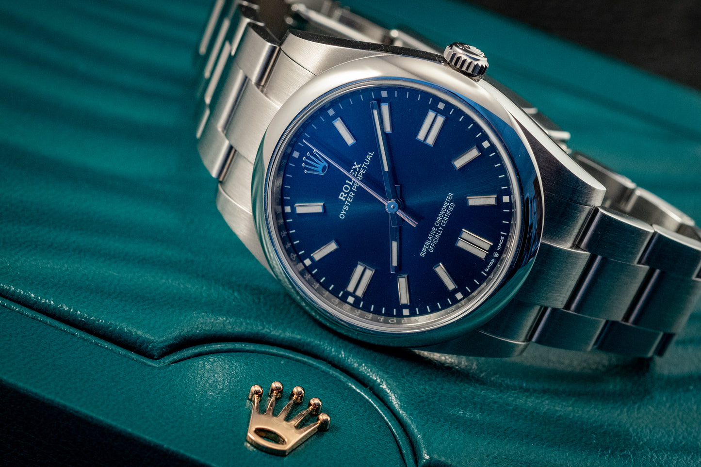 Rolex Oyster Perpetual 41 Blue Dial Steel Mens Automatic Watch 2023 Ref 124300 Box And Papers Purchase Receipt