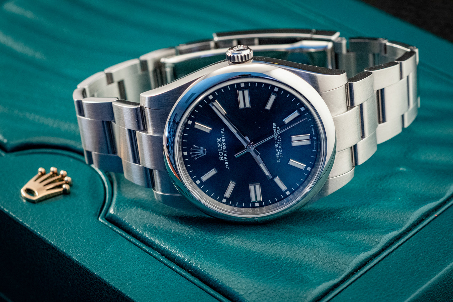 Rolex Oyster Perpetual 41 Blue Dial Steel Mens Automatic Watch 2023 Ref 124300 Box And Papers Purchase Receipt