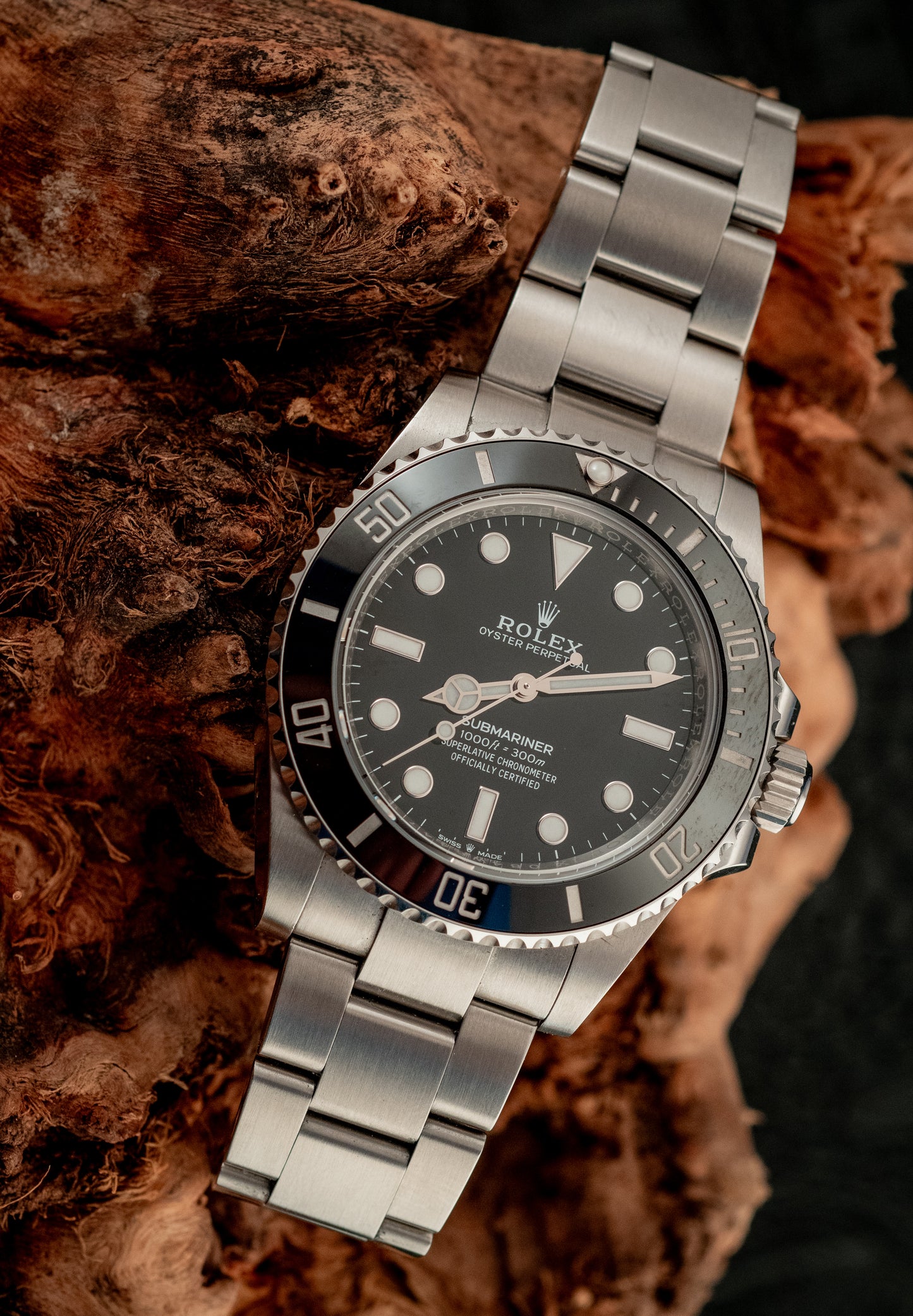 Rolex Submariner December 2021 Black No-date Full Set 41mm Box And Papers Ref 124060