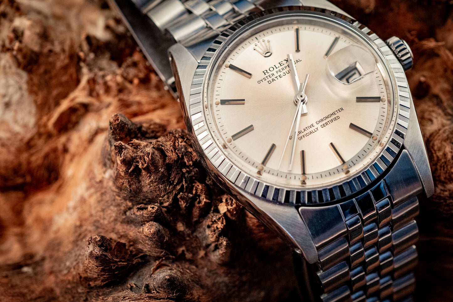 Rolex Datejust Stainless Steel Silver Stick Dial Jubilee Band Ref 1603