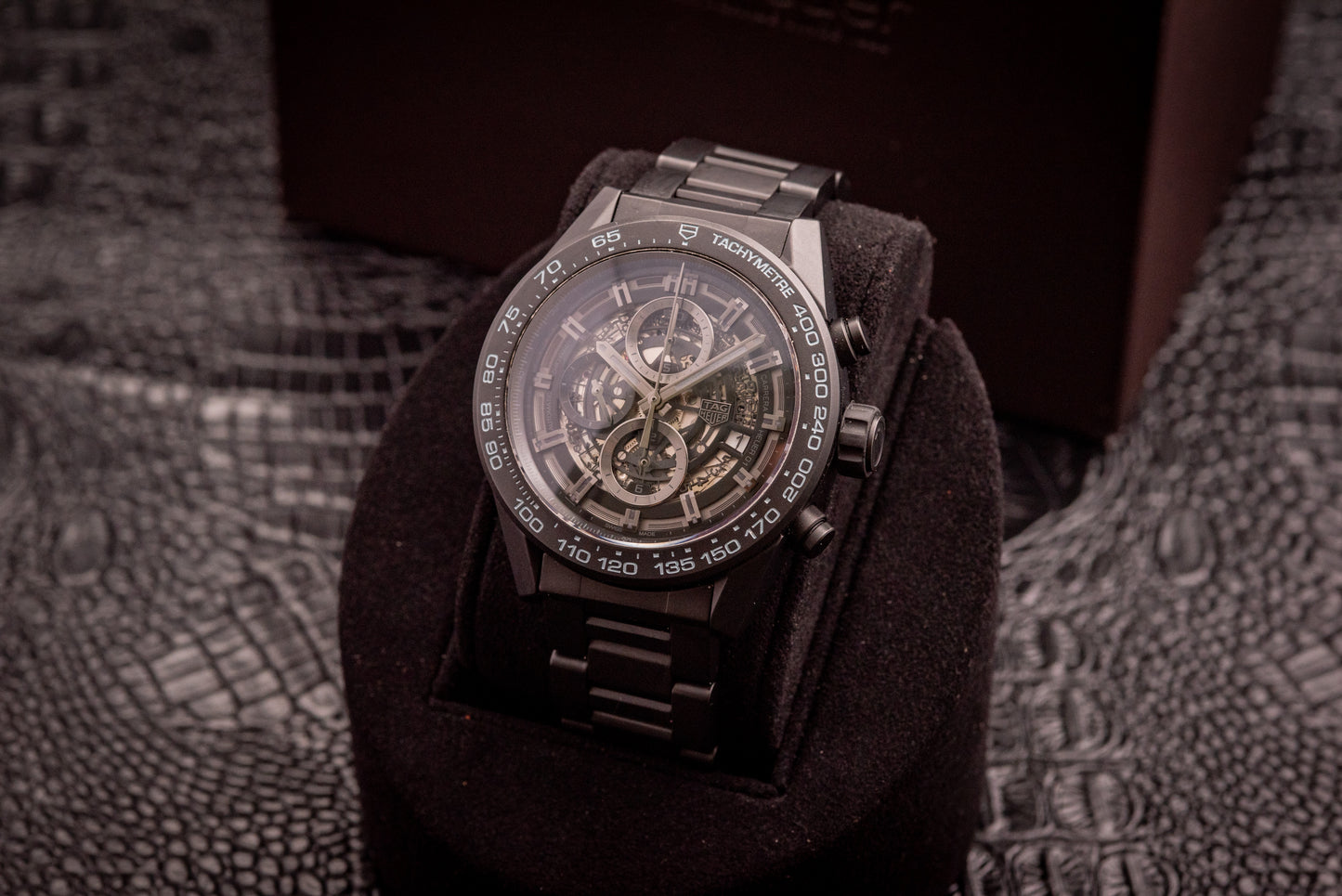 Tag HEUER Carrera Calibre HEUER 01 Ceramic Bracelet 45mm Skeleton Box And Papers Ref CAR2A91