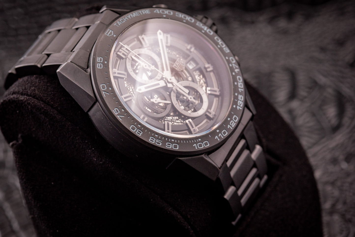 Tag HEUER Carrera Calibre HEUER 01 Ceramic Bracelet 45mm Skeleton Box And Papers Ref CAR2A91