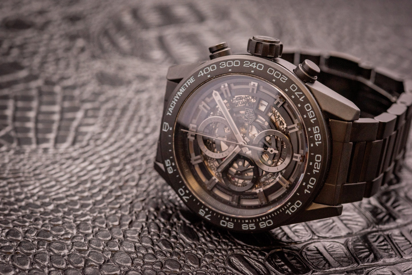 Tag HEUER Carrera Calibre HEUER 01 Ceramic Bracelet 45mm Skeleton Box And Papers Ref CAR2A91