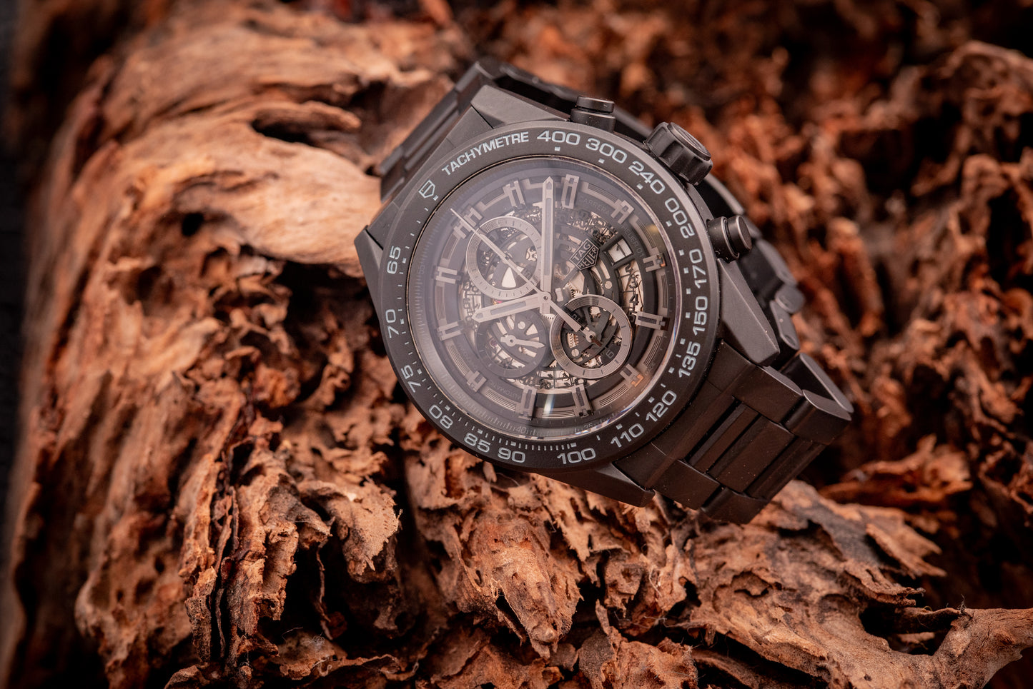 Tag HEUER Carrera Calibre HEUER 01 Ceramic Bracelet 45mm Skeleton Box And Papers Ref CAR2A91
