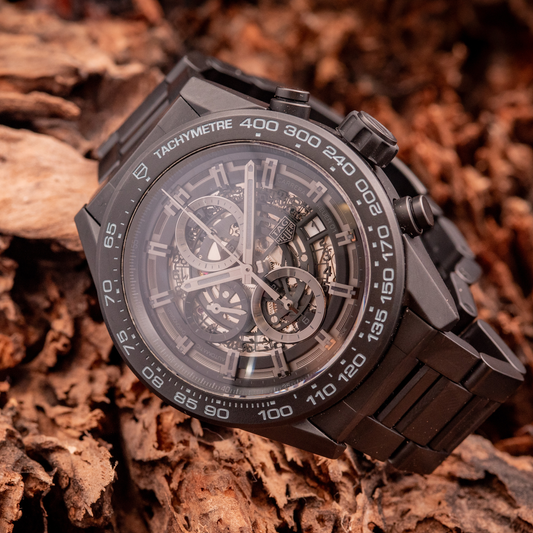 Tag HEUER Carrera Calibre HEUER 01 Ceramic Bracelet 45mm Skeleton Box And Papers Ref CAR2A91