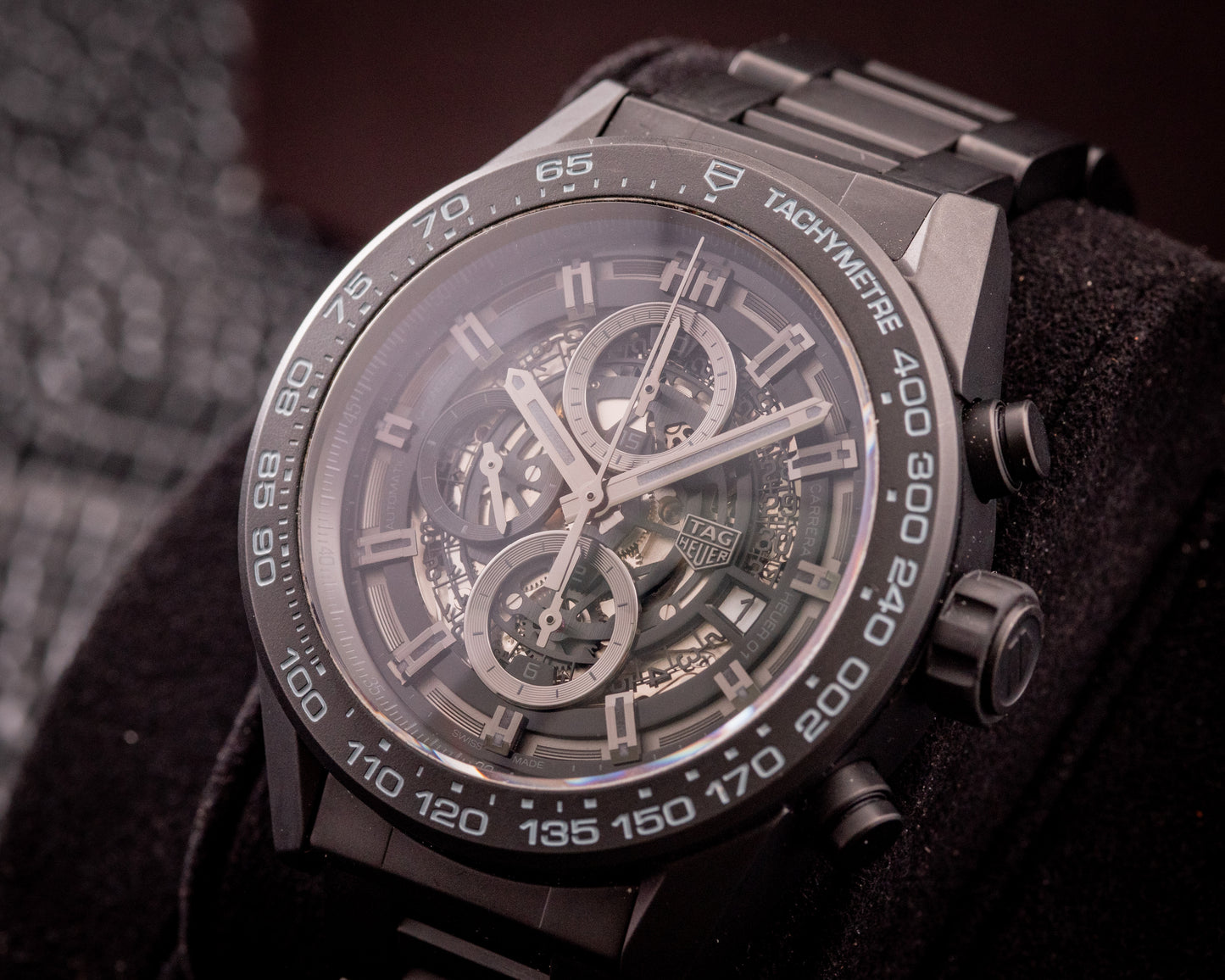 Tag HEUER Carrera Calibre HEUER 01 Ceramic Bracelet 45mm Skeleton Box And Papers Ref CAR2A91