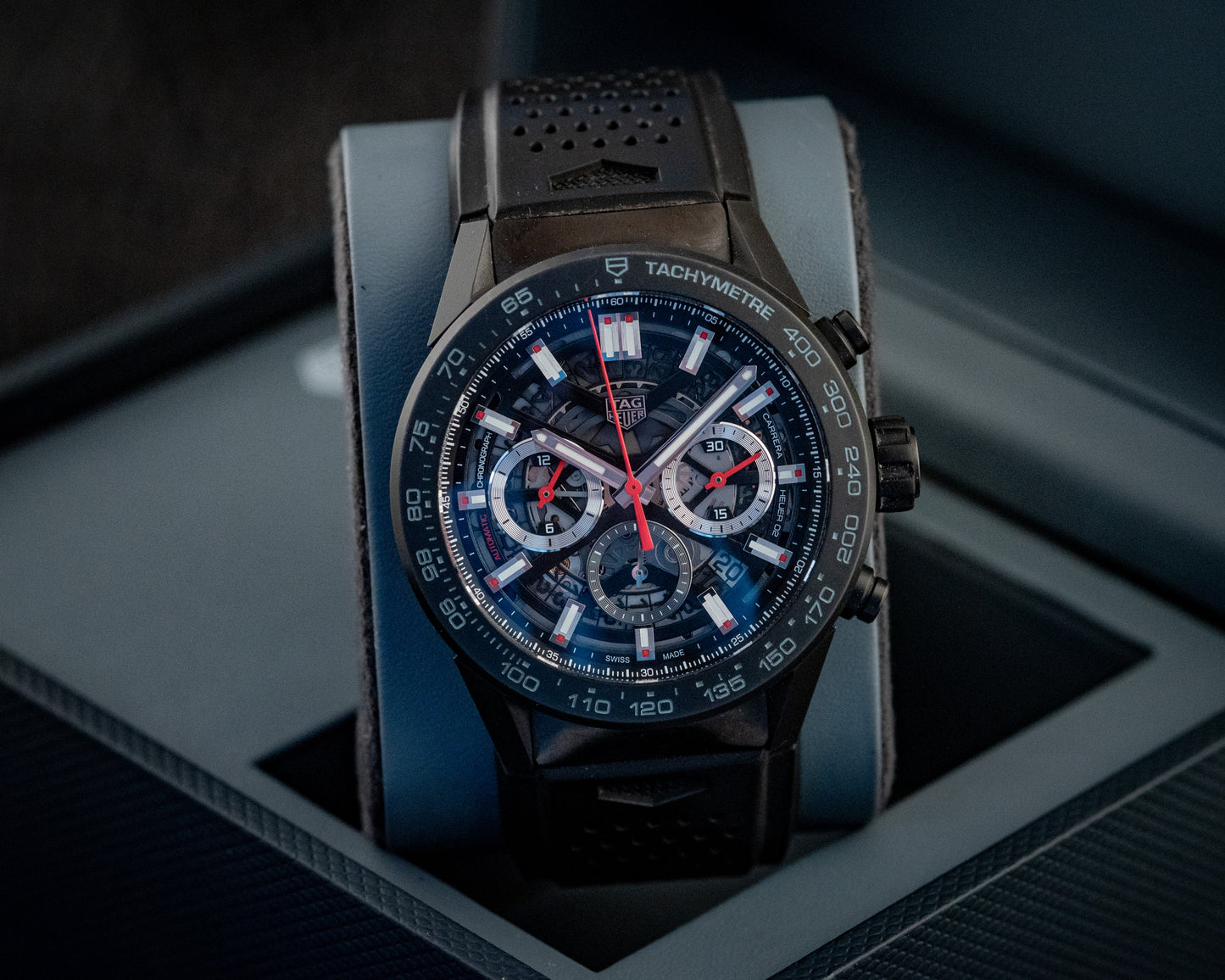 TAG Heuer Carrera Caliber Heuer 02 Chronograph CBG2A90.FT6173 Box And Papers Original Purchase Receipt