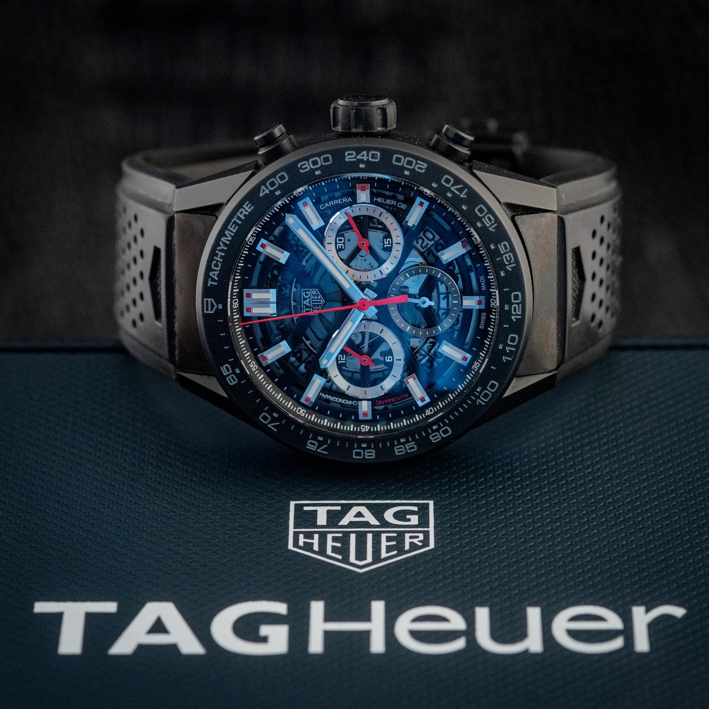 TAG Heuer Carrera Caliber Heuer 02 Chronograph CBG2A90.FT6173 Box And Papers Original Purchase Receipt