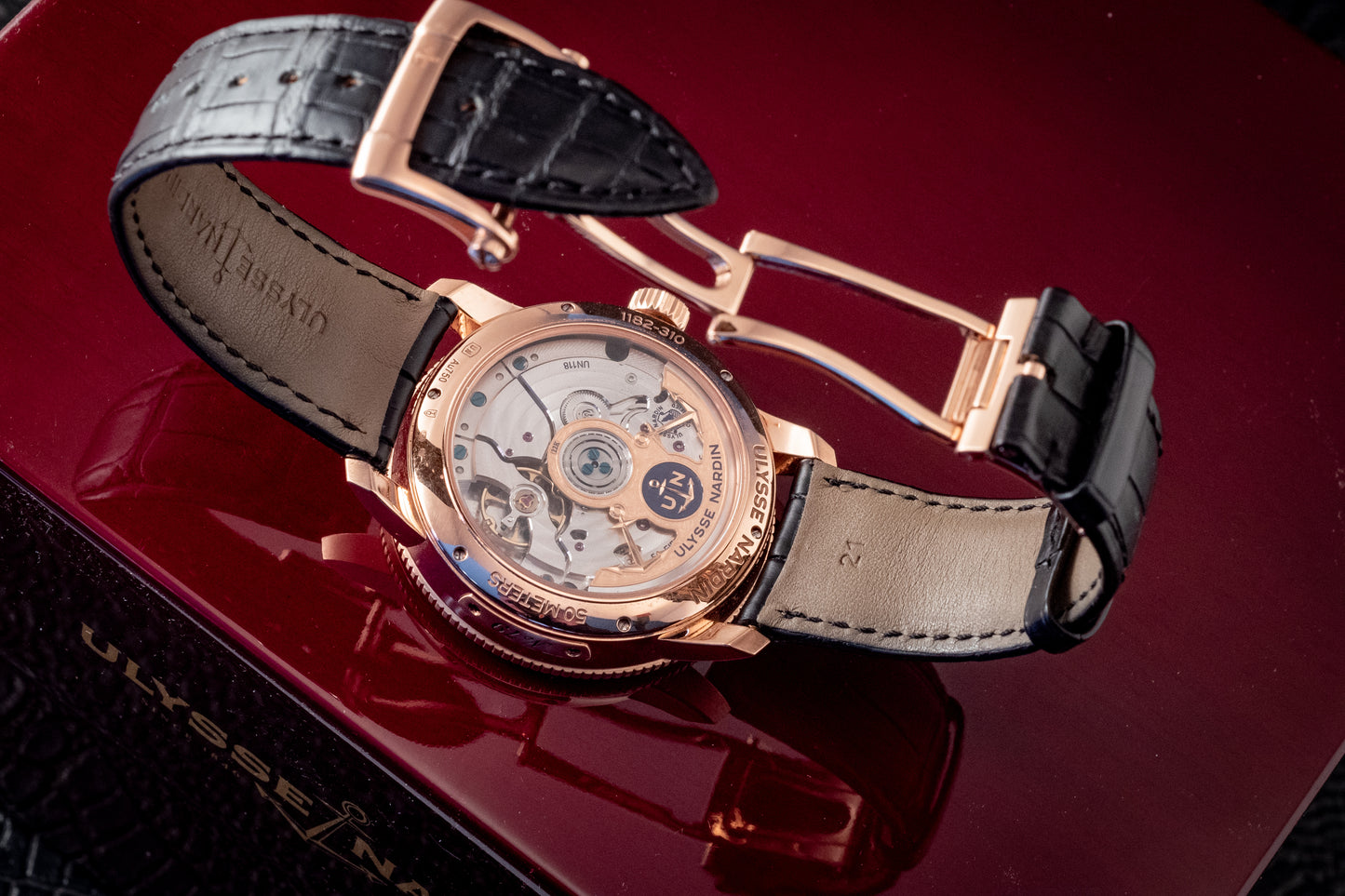 Ulysse Nardin Marine Torpilleur Rose Gold 42mm Rose Gold Box And Papers Ref 1182-310/40