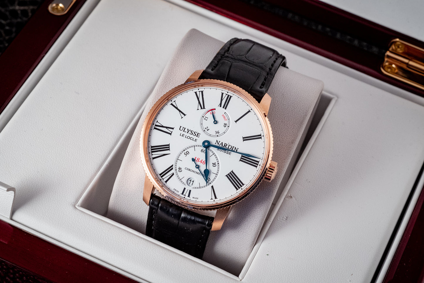 Ulysse Nardin Marine Torpilleur Rose Gold 42mm Rose Gold Box And Papers Ref 1182-310/40