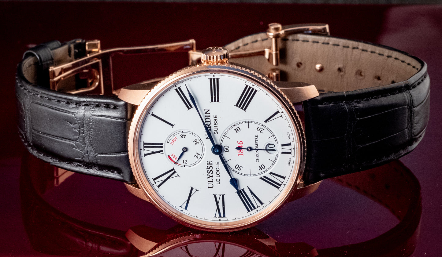 Ulysse Nardin Marine Torpilleur Rose Gold 42mm Rose Gold Box And Papers Ref 1182-310/40