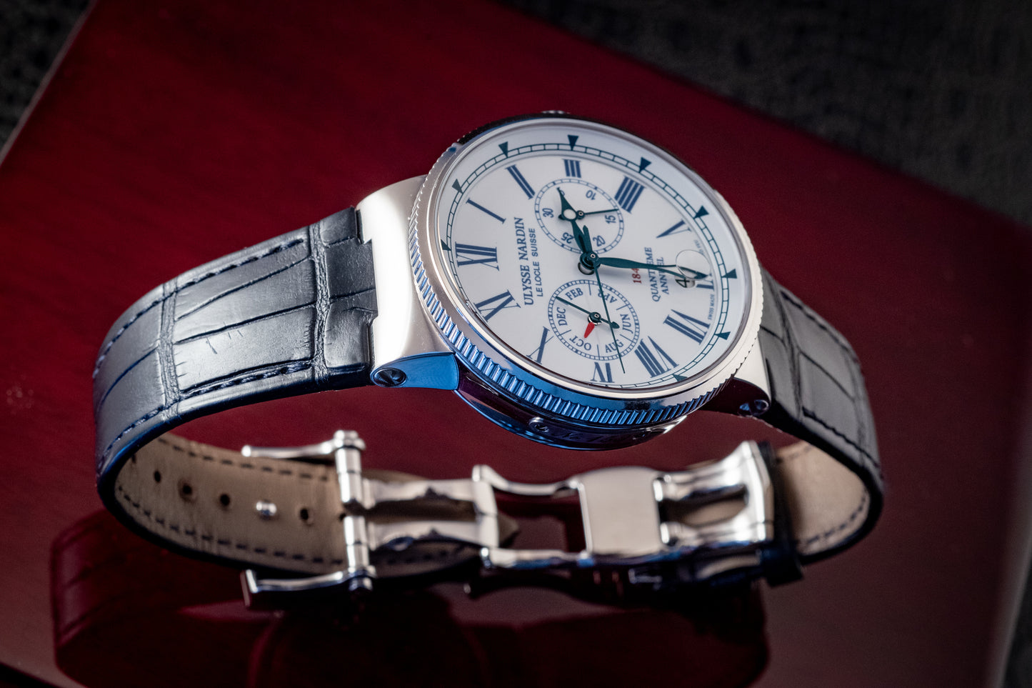 Ulysse Nardin Marine Chronograph 43mm Annual Calendar Box And Papers Ref 1533-150/EO