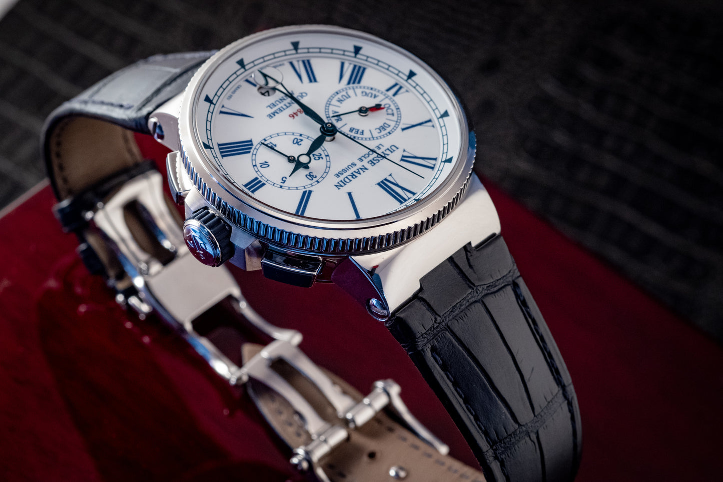 Ulysse Nardin Marine Chronograph 43mm Annual Calendar Box And Papers Ref 1533-150/EO