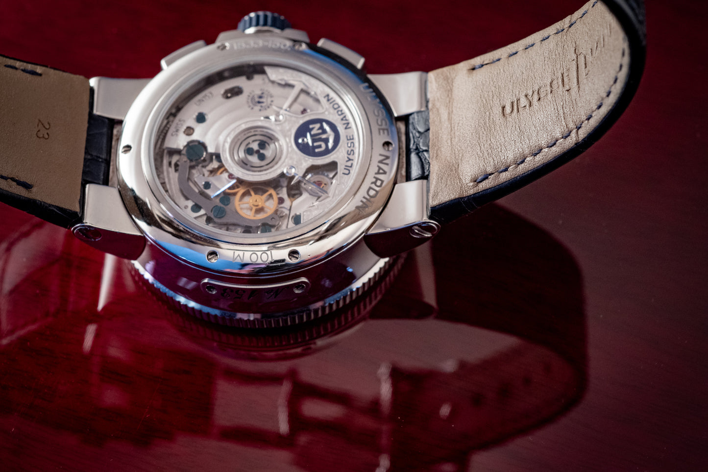 Ulysse Nardin Marine Chronograph 43mm Annual Calendar Box And Papers Ref 1533-150/EO