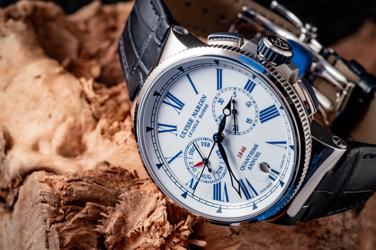 Ulysse Nardin Marine Chronograph 43mm Annual Calendar Box And Papers Ref 1533-150/EO
