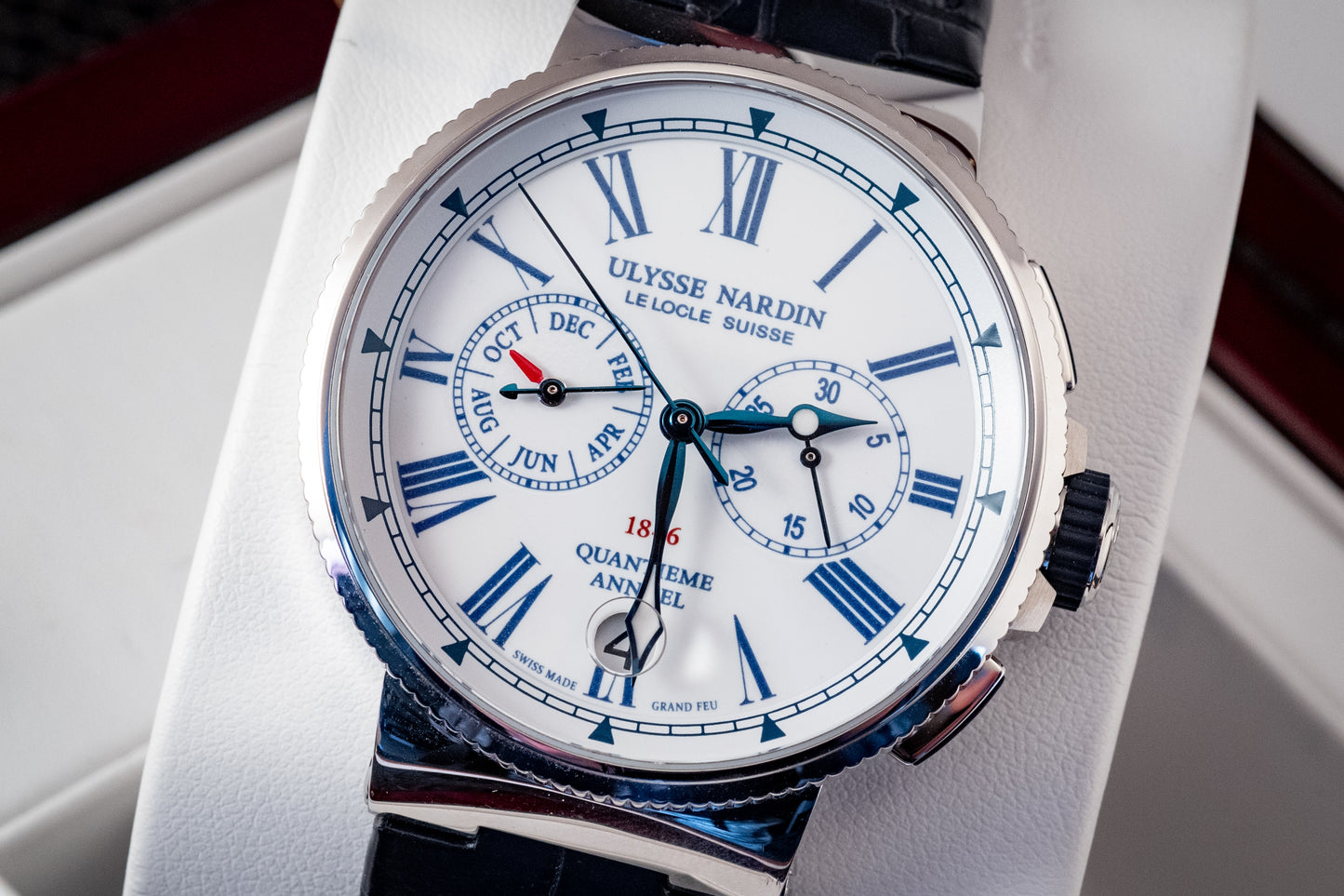 Ulysse Nardin Marine Chronograph 43mm Annual Calendar Box And Papers Ref 1533-150/EO