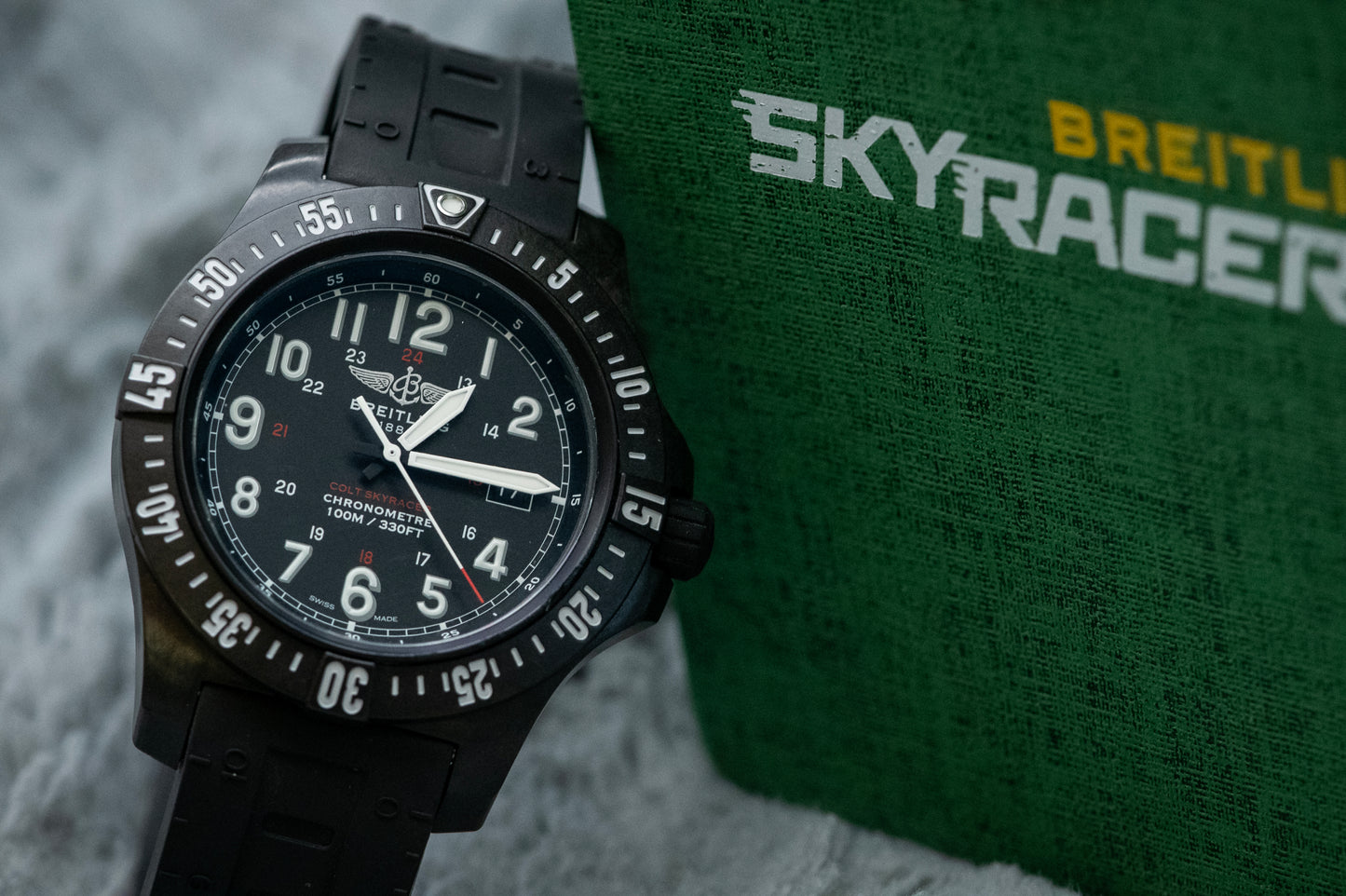 Breitling Colt Skyracer 45MM Black Dial Watch Box And Papers