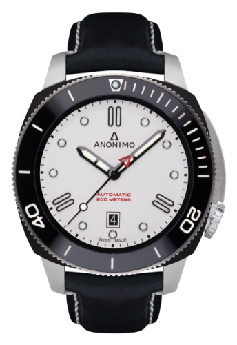 Anonimo Nautilo Automatic Stainless Steel / DLC / White / Leather : Ref Number AM-1002.05.003.A05