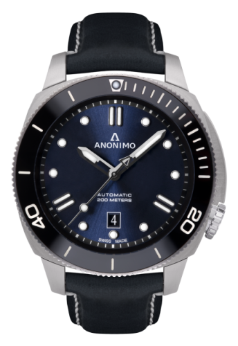 Anonimo Nautilo Automatic Stainless Steel / Navy Blue / Leather : Ref Number AM-1002.09.006.A03