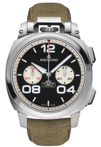 Anonimo Militare Chrono Stainless Steel / Black / Leather : Ref Number AM-1122.01.002.A21