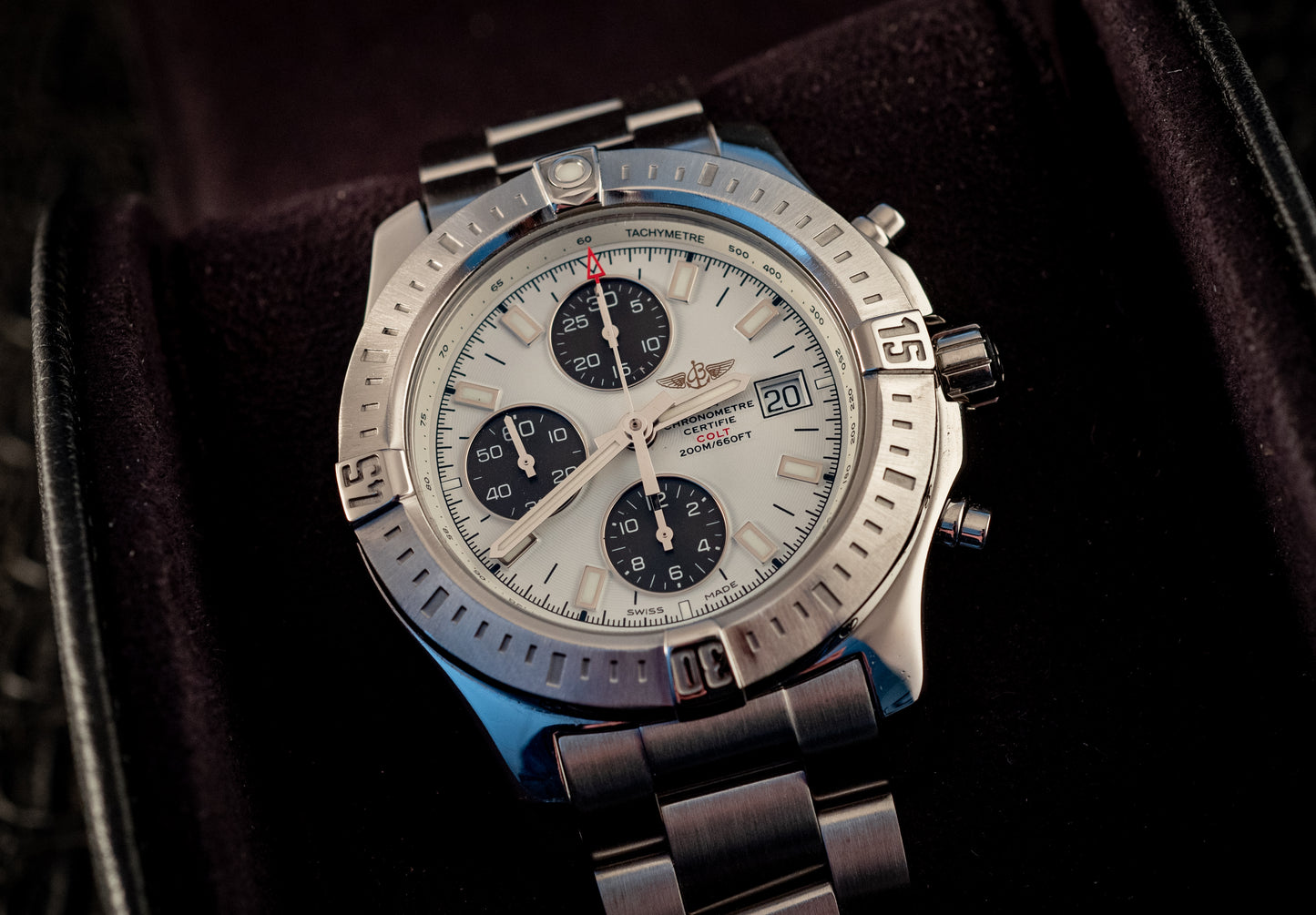 Breitling Colt Automatic Chronograph Box And Papers Extra Strap Ref A13388