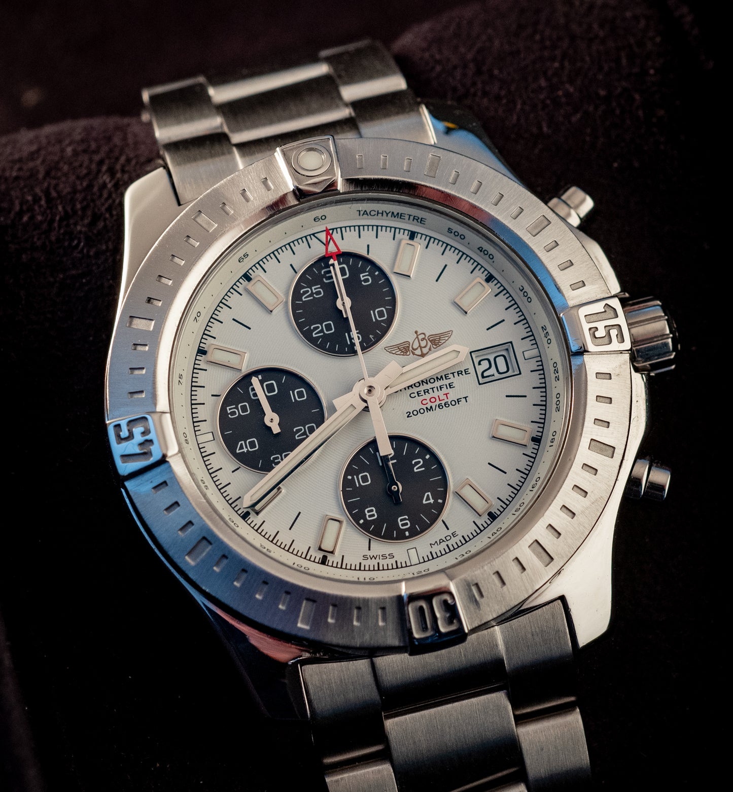 Breitling Colt Automatic Chronograph Box And Papers Extra Strap Ref A13388