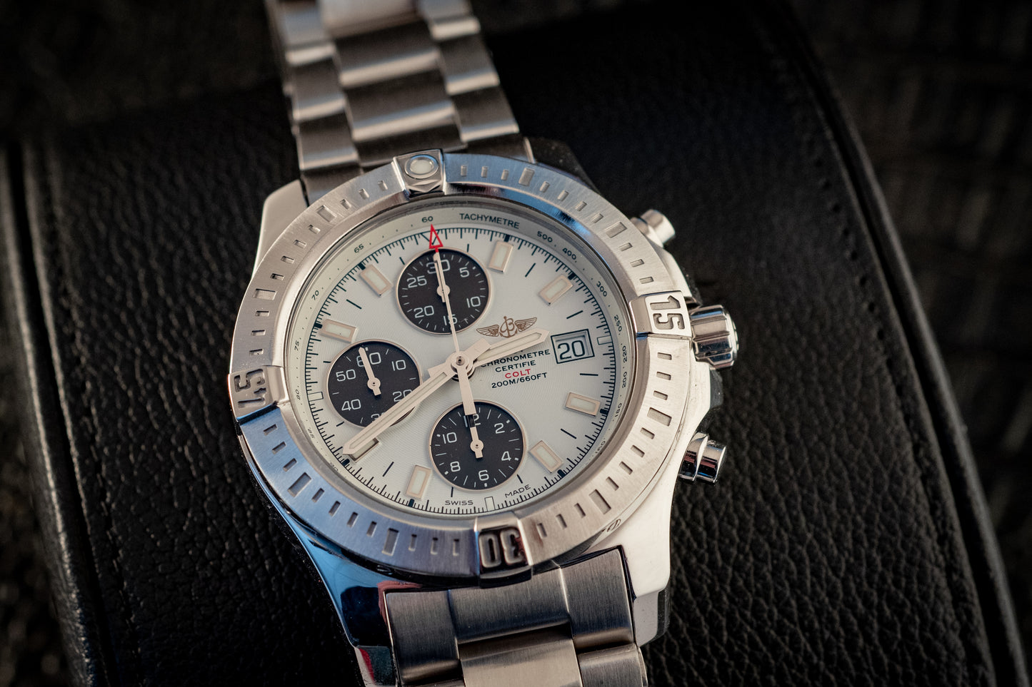 Breitling Colt Automatic Chronograph Box And Papers Extra Strap Ref A13388