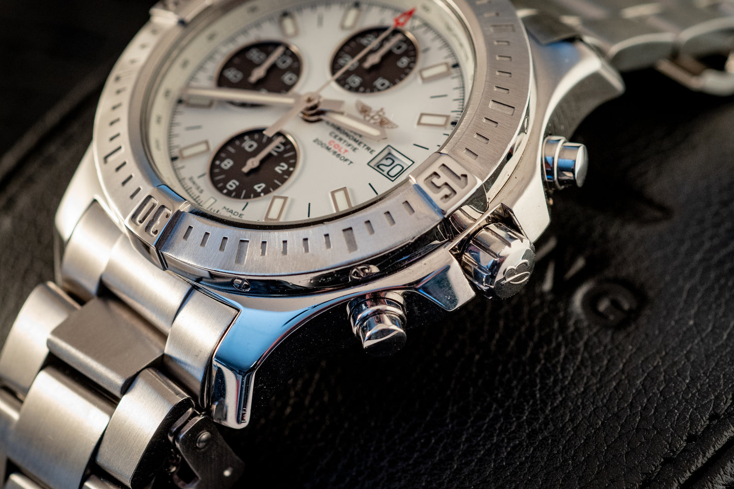 Breitling Colt Automatic Chronograph Box And Papers Extra Strap Ref A13388