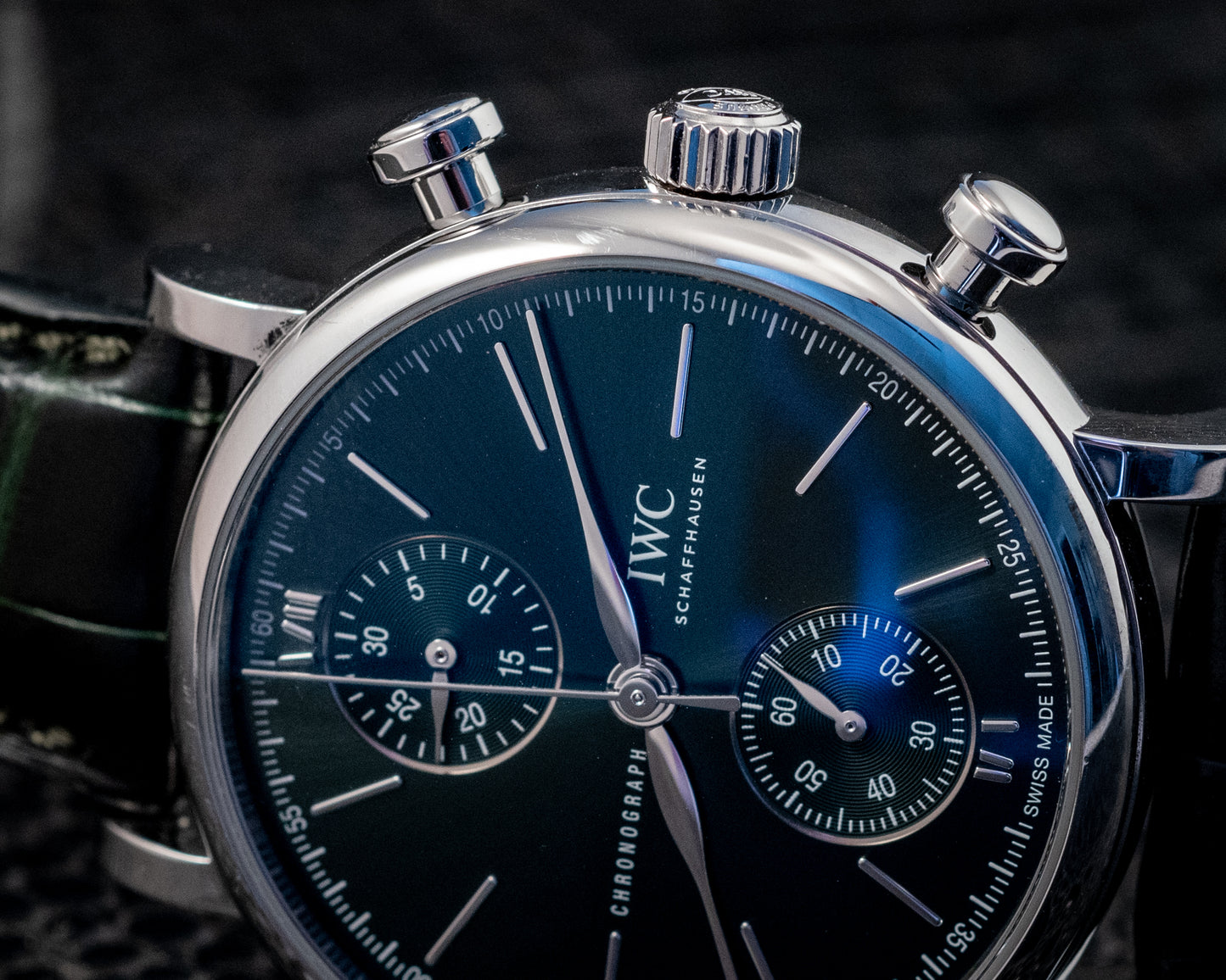 IWC Portofino 2022 Chronograph Green Dial 39MM Warranty Unti 4/2030 Box And Papers Ref IW391405