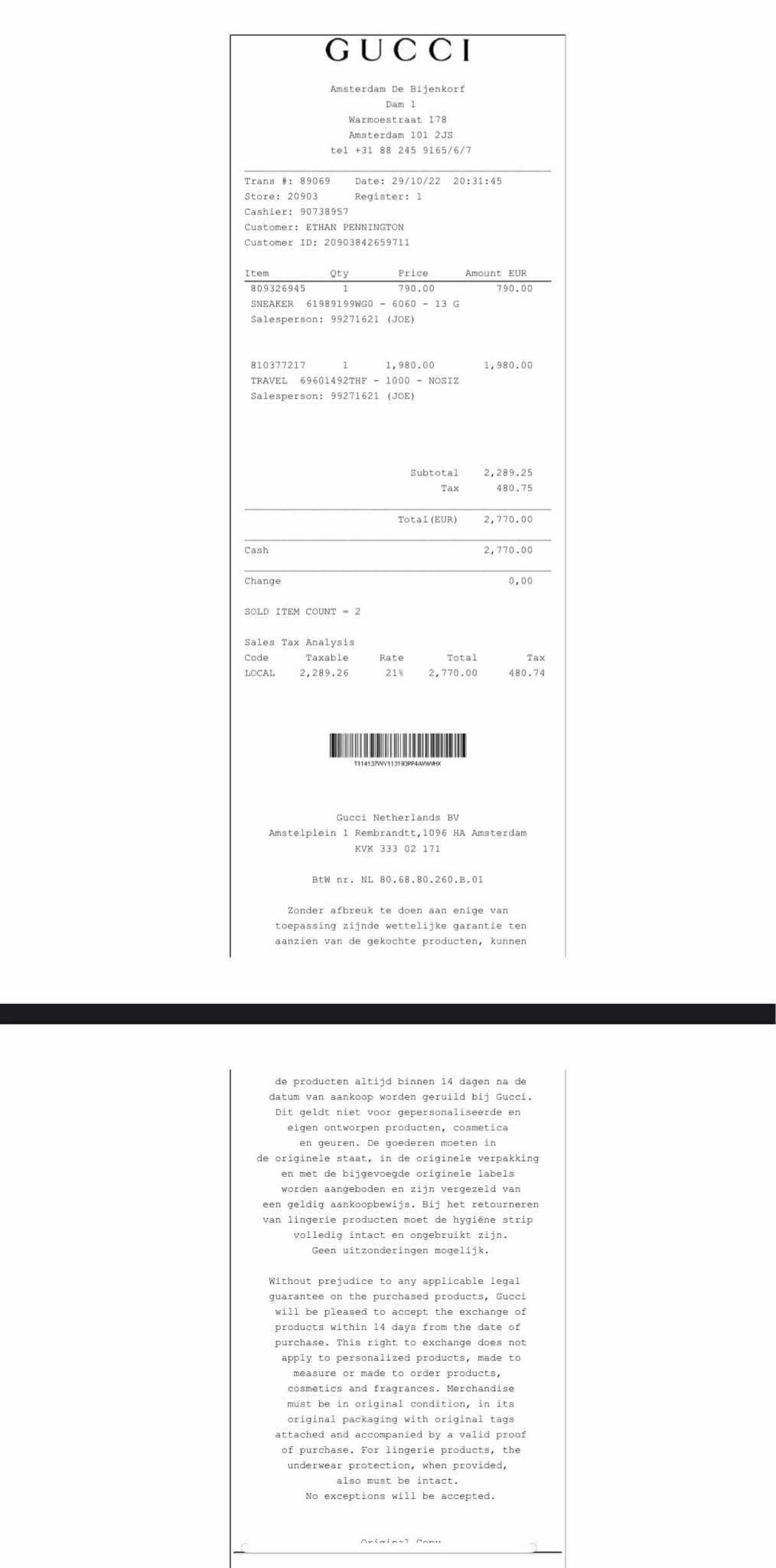 Gucci Black Medium Duffle Bag With Strap And Purchase Receipt Current MSRP Over $2500!