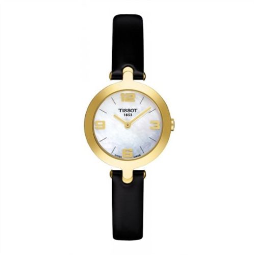 Tissot Flamingo Yellow Gold PVD / MOP / Strap : Ref Number T003.209.36.117.00