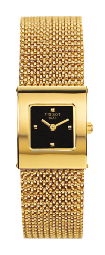 Tissot Bellflower Square Yellow Gold / Black / Bracelet : Ref Number T73.3.321.51
