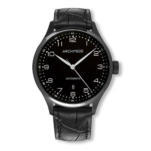 Archimede Klassik 42 TwoTone Stainless Steel / PVD / Black / Black Leather : Ref Number UA7929-A2.1-SW