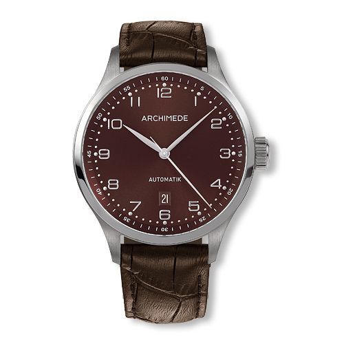 Archimede Klassik 42 Stainless Steel / Brown / Brown Leather : Ref Number UA7929-A2.10