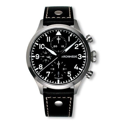 Archimede Pilot Chronograph Staineless Steel / Black : Ref Number UA7939-C1.1