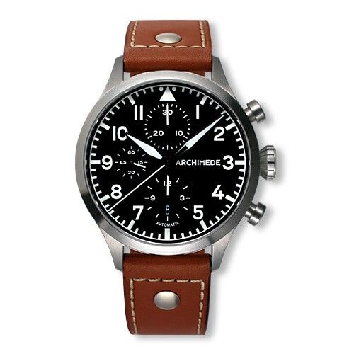 Archimede Pilot Chronograph Staineless Steel / Black : Ref Number UA7939-C1.2