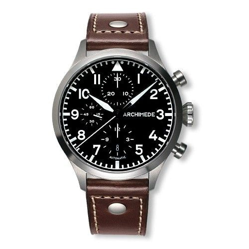 Archimede Pilot Chronograph Staineless Steel / Black : Ref Number UA7939-C1.3