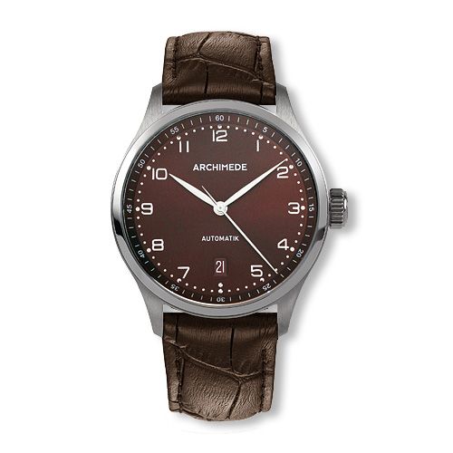 Archimede Klassik 39 Stainless Steel / Brown / Brown Leather : Ref Number UA7969-A3.10