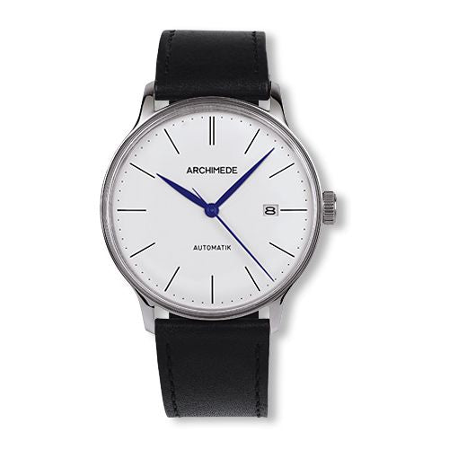 Archimede 1950-1 Stainless Steel / Silver / Black Leather : Ref Number UA8069-A1.1