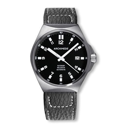 Archimede OutDoor 39 Protect Stainless Steel / Black / Leather : Ref Number UA8239-A2.1-H