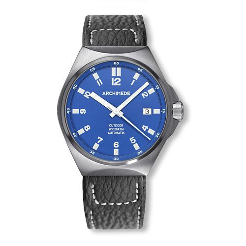Archimede OutDoor 39 Protect Stainless Steel / Blue / Leather : Ref Number UA8239-A3.1-H