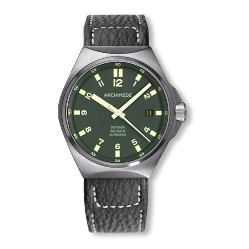 Archimede OutDoor 39 Protect Stainless Steel / Green / Leather : Ref Number UA8239-A4.1-H