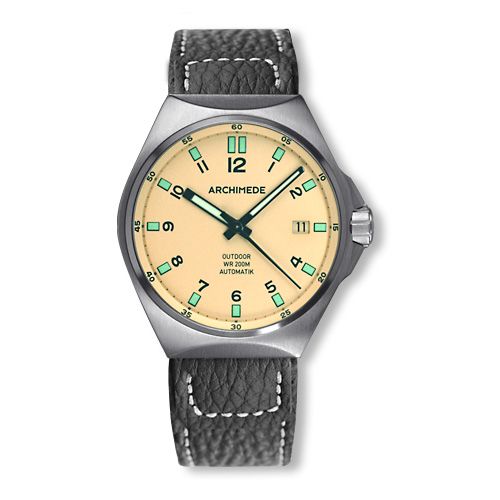 Archimede OutDoor 39 Protect Stainless Steel / Cream / Leather : Ref Number UA8239-A5.1-H