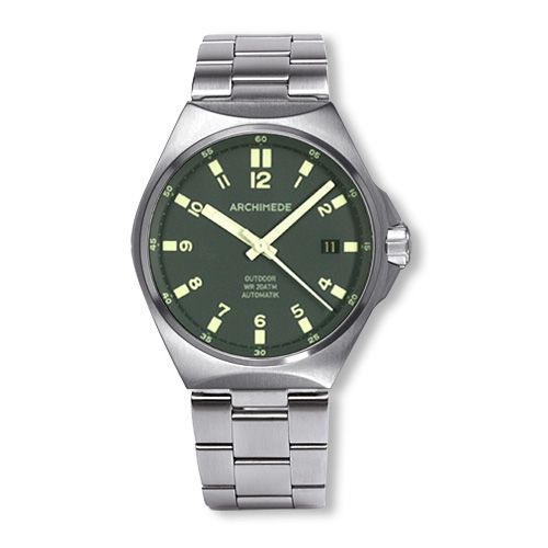 Archimede OutDoor 39 Protect Stainless Steel / Green / Bracelet : Ref Number UA8239B-A4.1-H