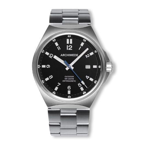 Archimede OutDoor 41 AntiMag Stainless Steel / Black / Bracelet : Ref Number UA8241B-A1