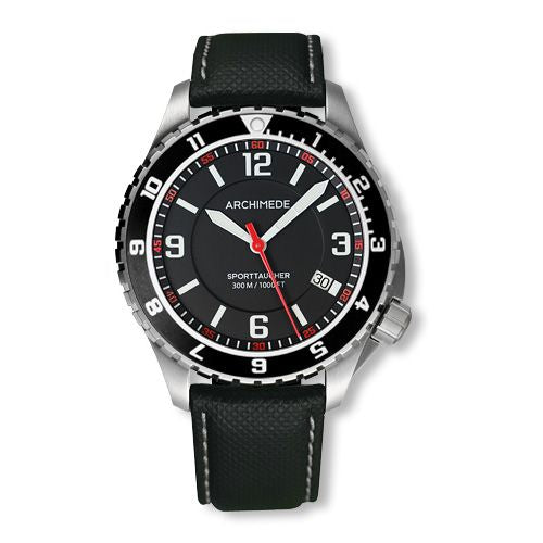 Archimede SportTaucher GMT Stainless Steel / Black / Leather : Ref Number UA8974-GS-A1.5