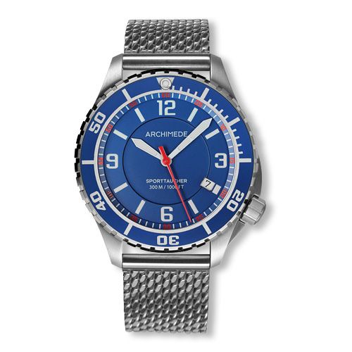 Archimede SportTaucher Stainless Steel / Blue / Mesh : Ref Number UA8974BM-TB-A5.5